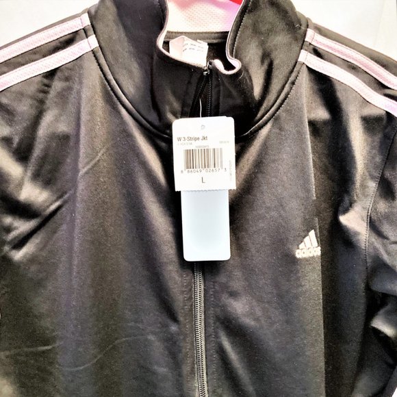 Adidas Jacket NWT Women L Athletic Black DISCOUNT SHIPPING!! - Picture 3 of 4
